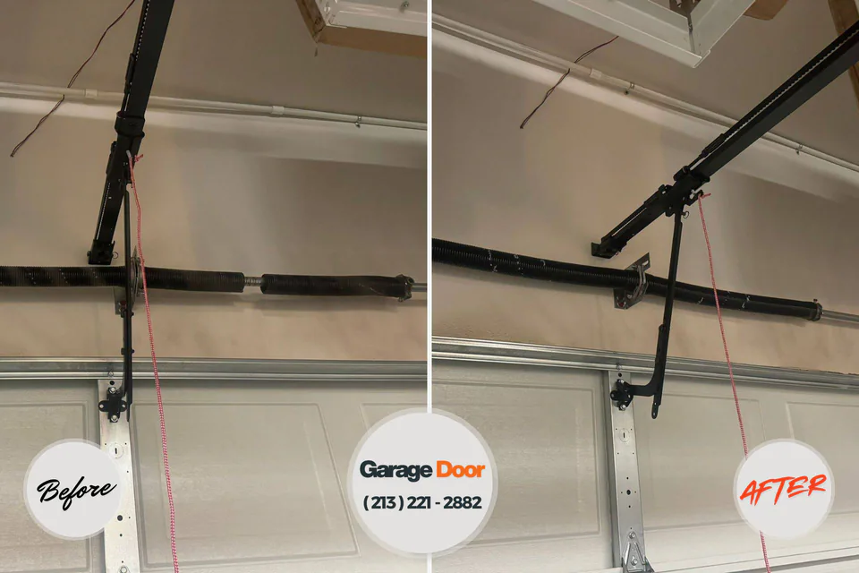 Before and after: garage door repair Pryor Creek, OK